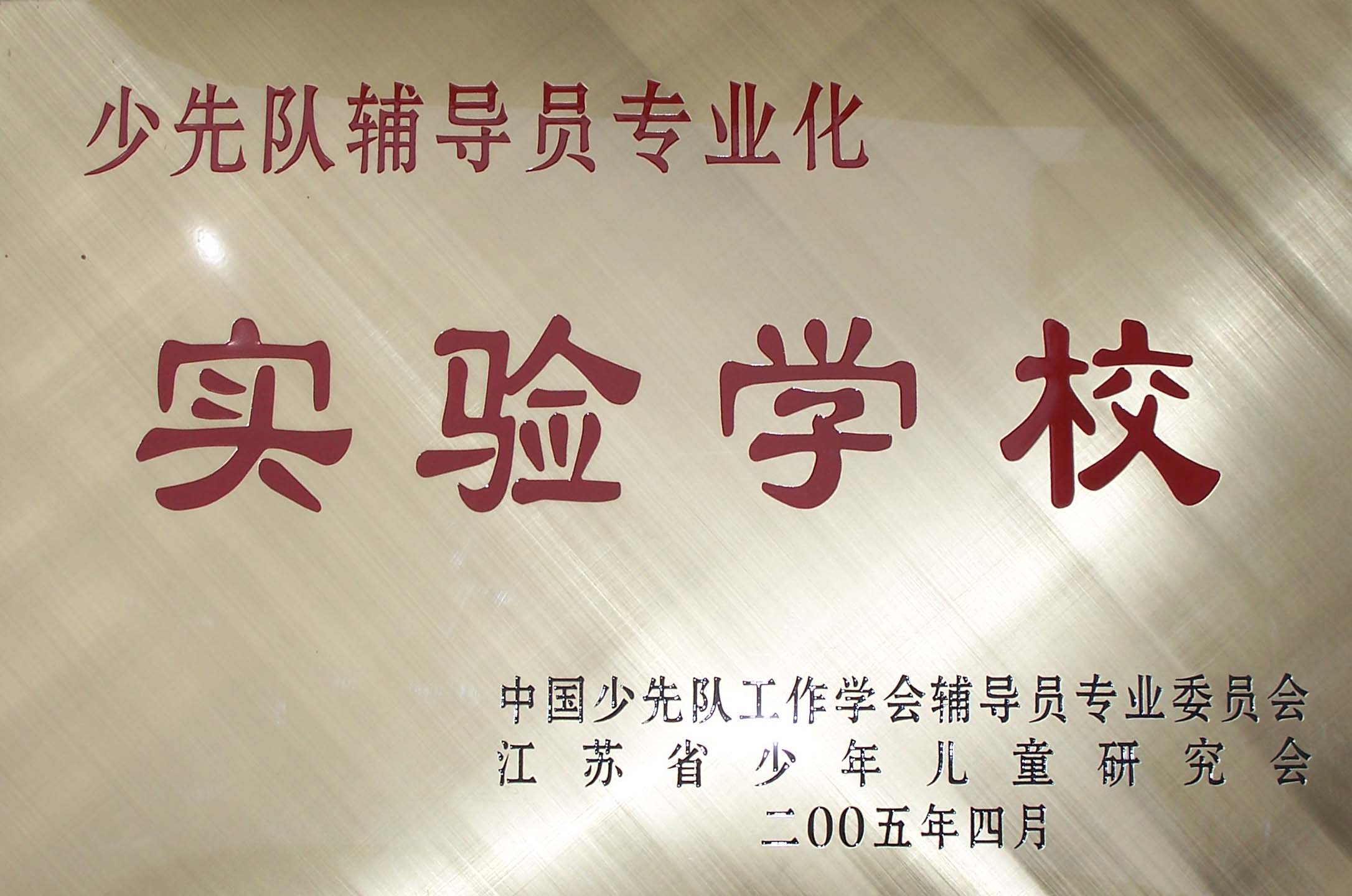 2005年少先队辅导员专业化实验学校